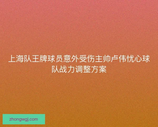 上海队王牌球员意外受伤主帅卢伟忧心球队战力调整方案
