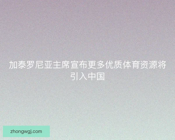 加泰罗尼亚主席宣布更多优质体育资源将引入中国