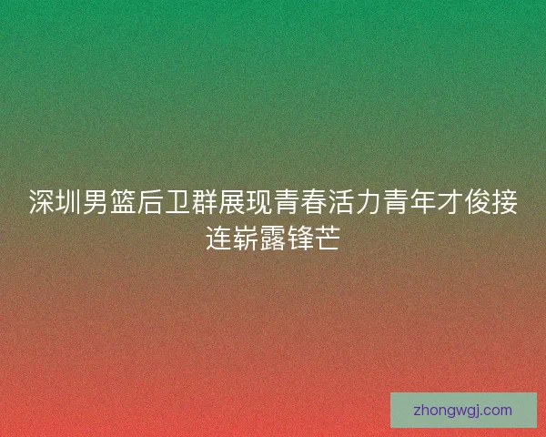 深圳男篮后卫群展现青春活力青年才俊接连崭露锋芒 深圳男篮后卫群展现青春活力青年才俊接连崭露锋芒